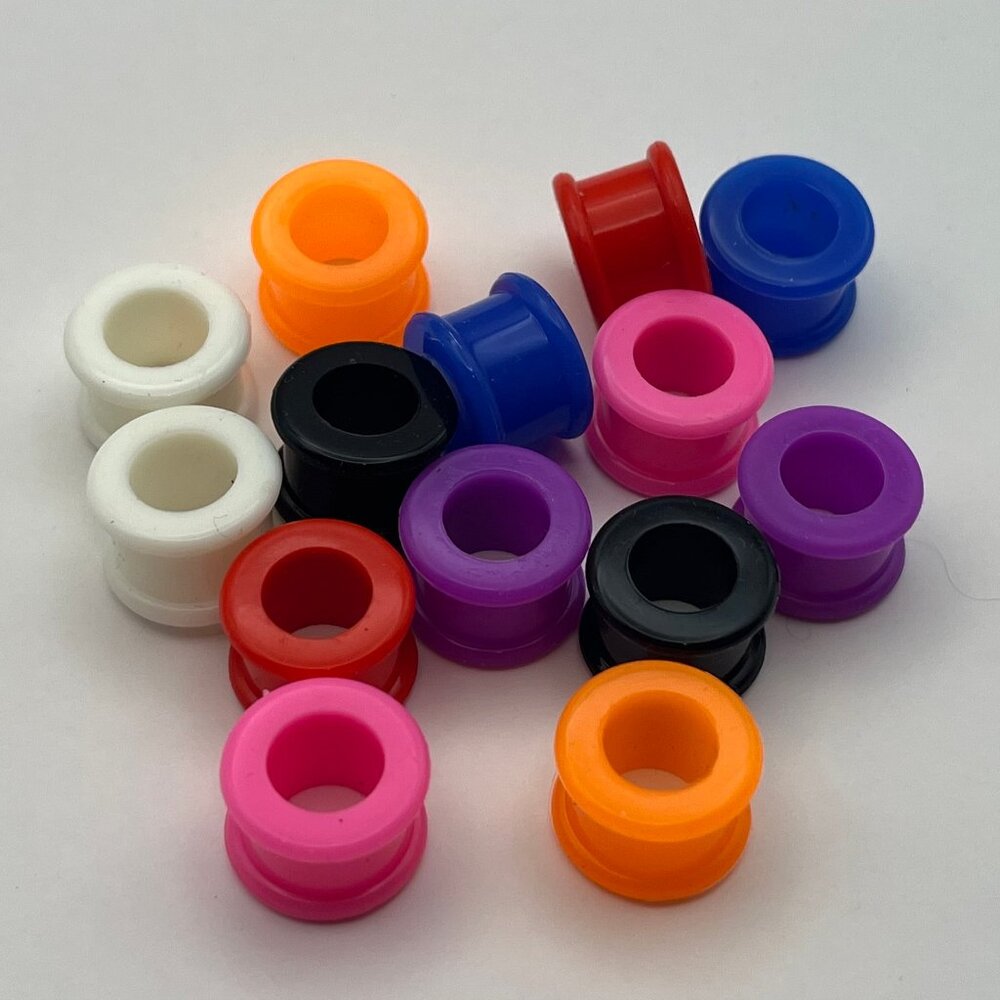 7 pairs of Silicone Tunnel Plugs 1/2 inch